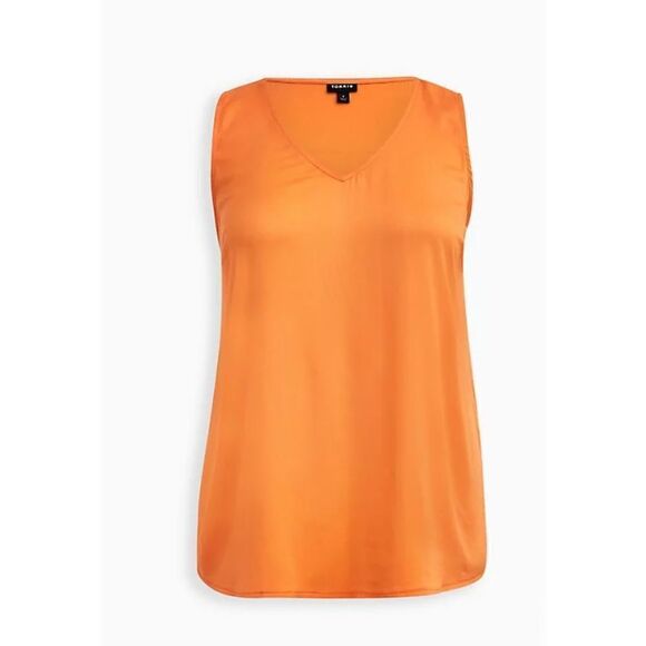 Torrid V-neck tank soft stretch challis orange size 2 - Picture 4 of 6